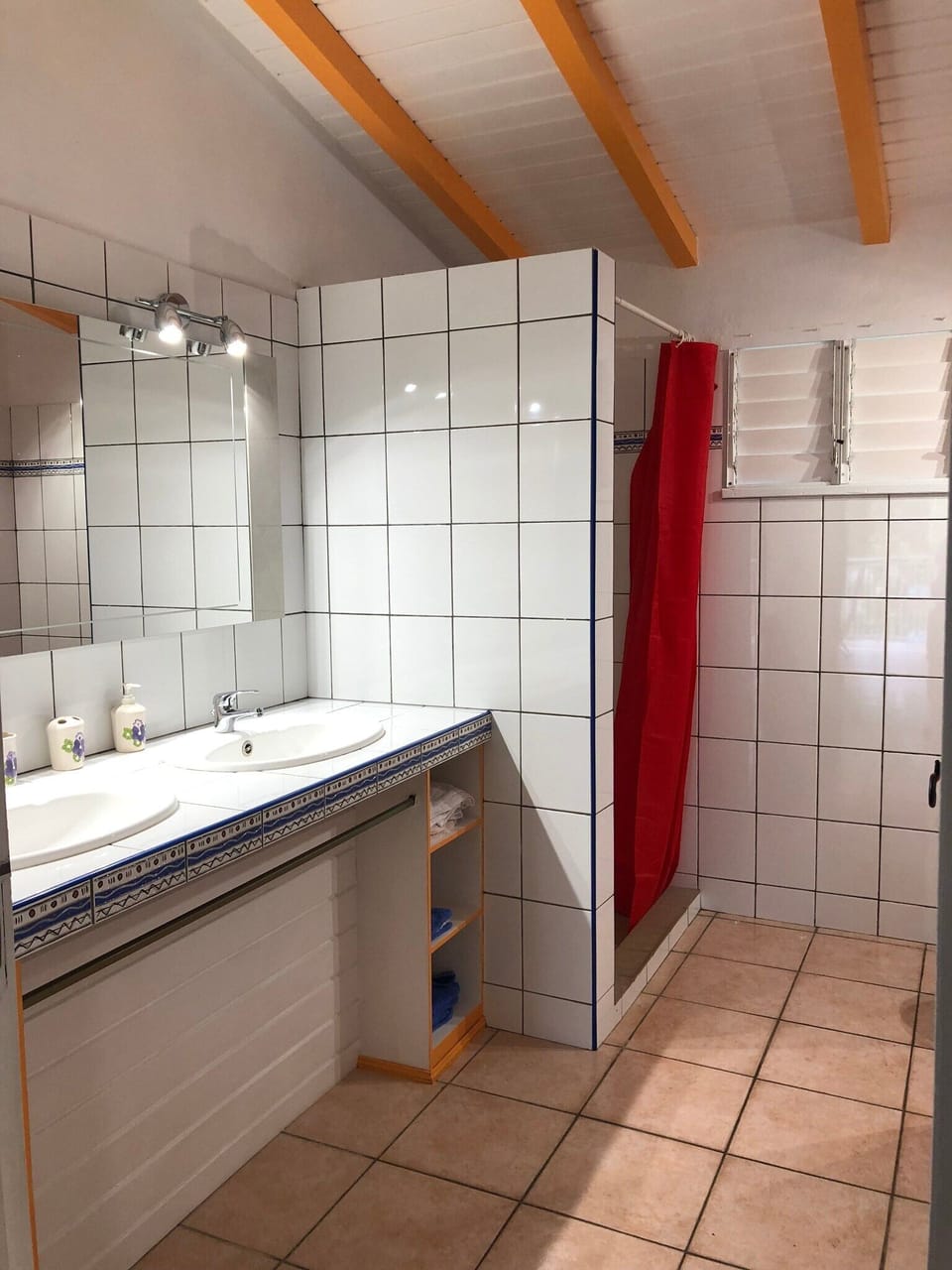 The bathroom (shower, wc, 2 basins)