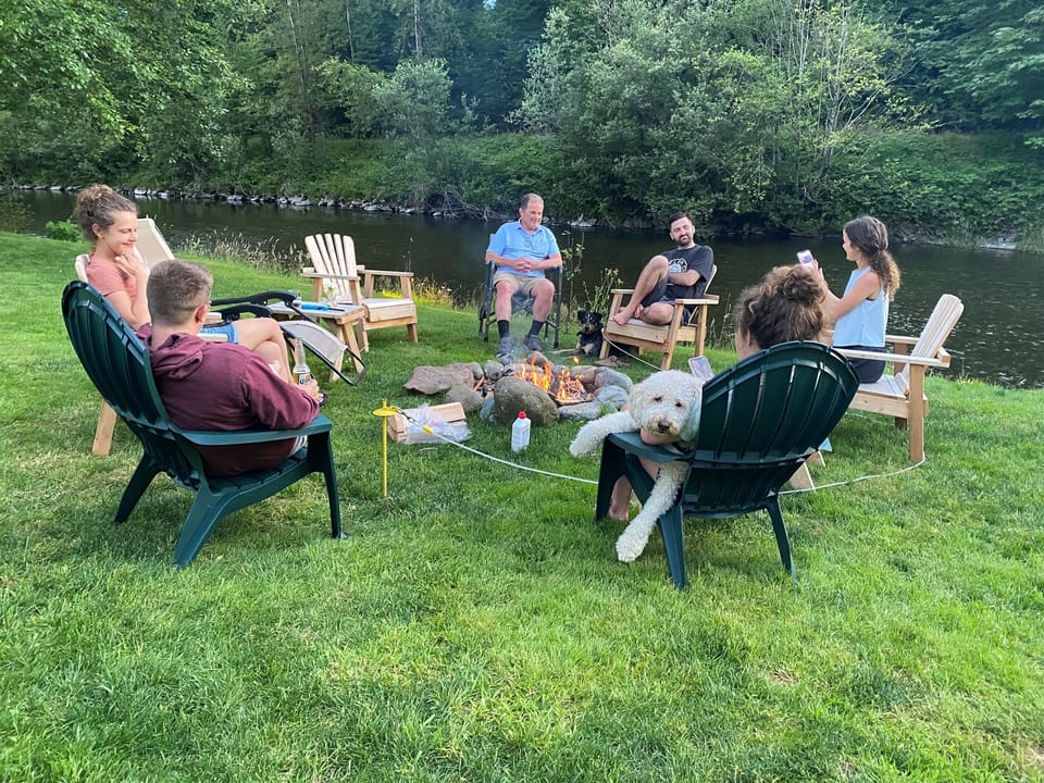 Family Around the Campfire
