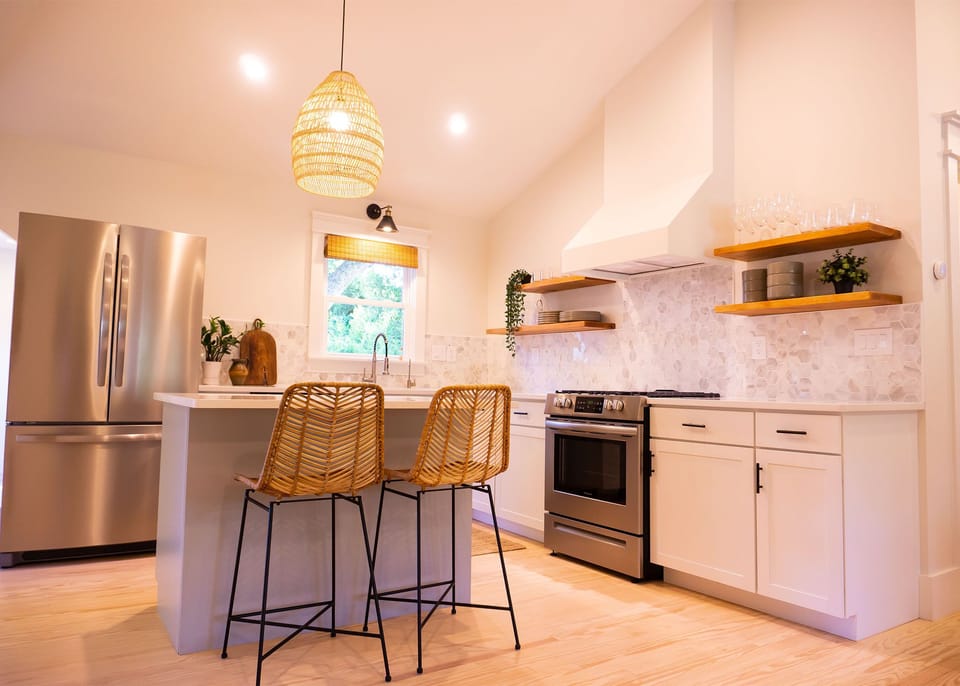 Gourmet kitchen with island seating