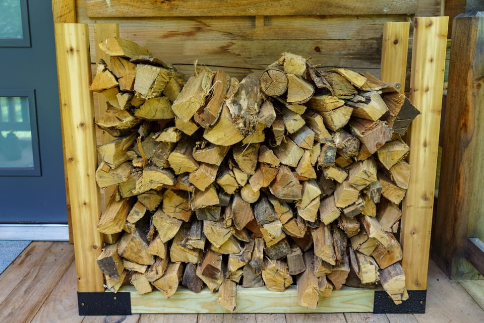 Firewood for wood stove and fire ring.