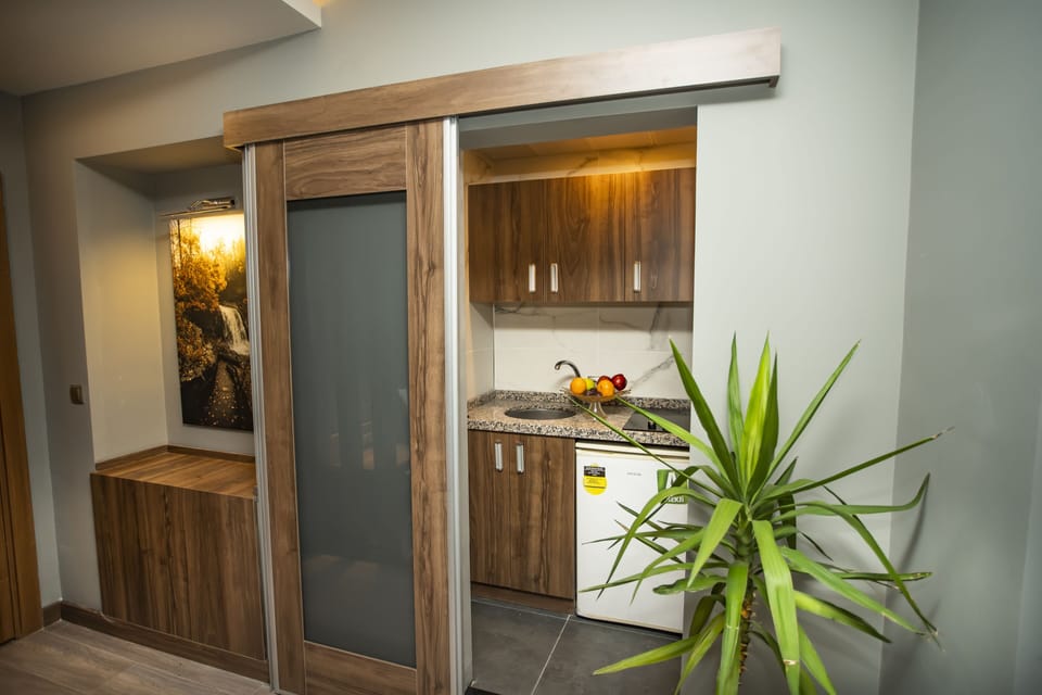 Deluxe Studio Suite, Kitchenette | Private kitchen | Electric kettle