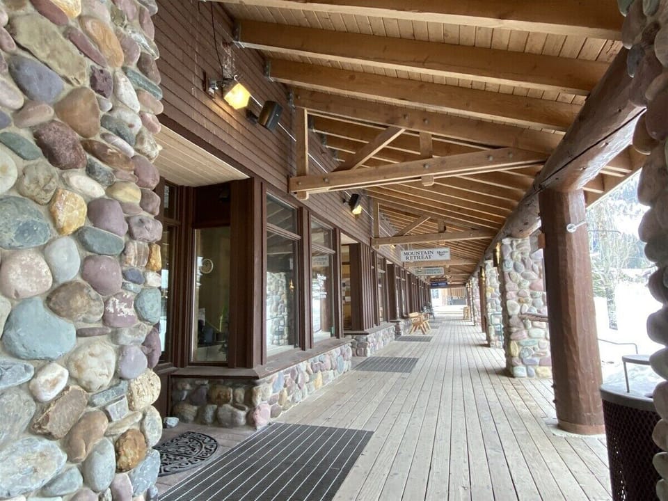 Kintla Lodge Building is at the end of the Boardwalk on the Village