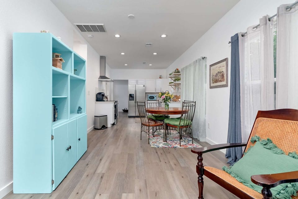 Living, dining and kitchen