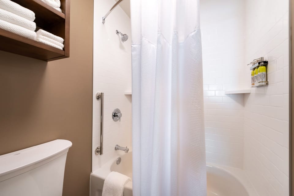 Get ready for your day in the lovely bathroom.