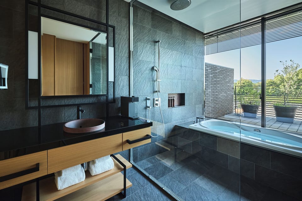 Rikyu Terrace Suite - King, Non Smoking | Bathroom | Hair dryer, bathrobes, slippers, bidet