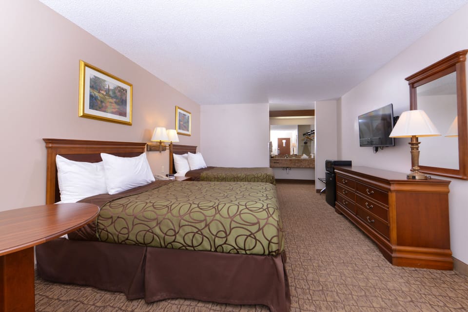 Desk, blackout drapes, soundproofing, iron/ironing board