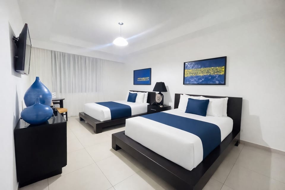 Basic Double Room, 2 Double Beds | Premium bedding, down comforters, in-room safe, desk