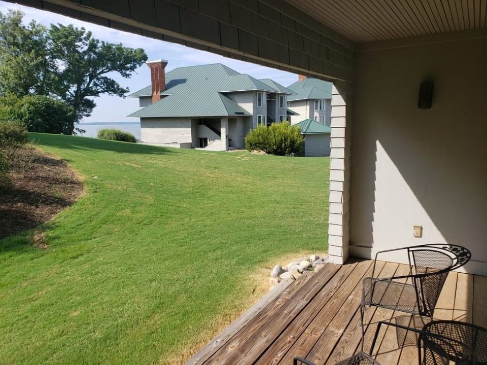 Private deck with a view of the James River.