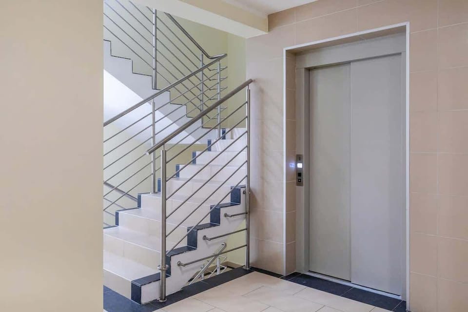 Hallway with elevator.