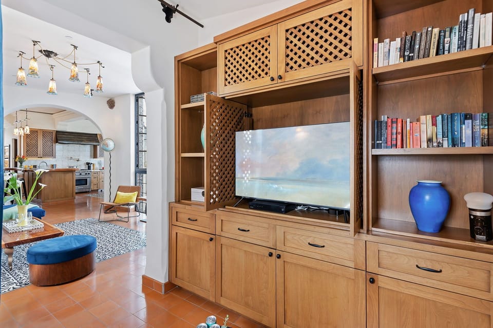 TV in the den off of the living room