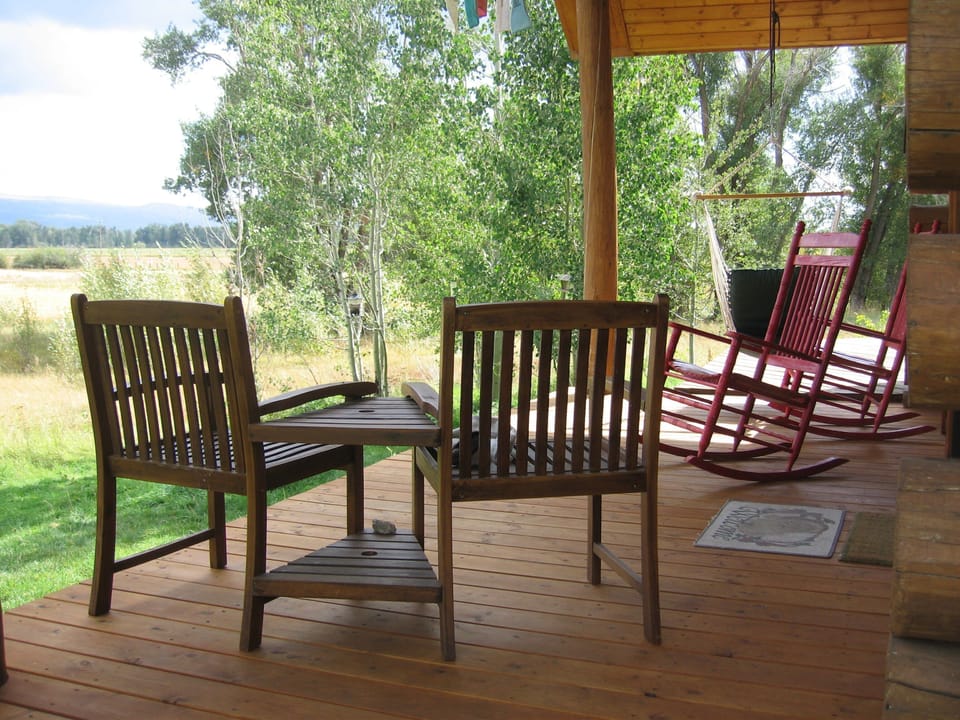 Front porch with rocking chairs