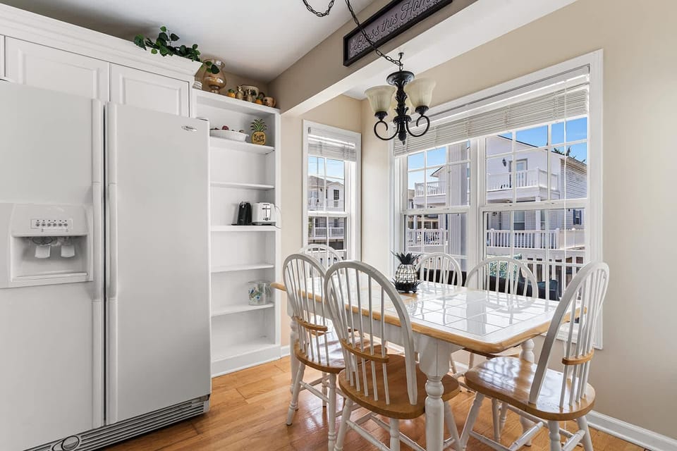 Bright and airy kitchen nook with charming garden views