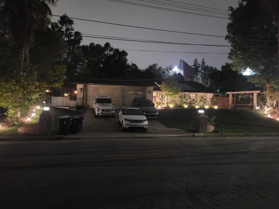 Big driveway that can easily hold three cars and about 30 cars on the street 