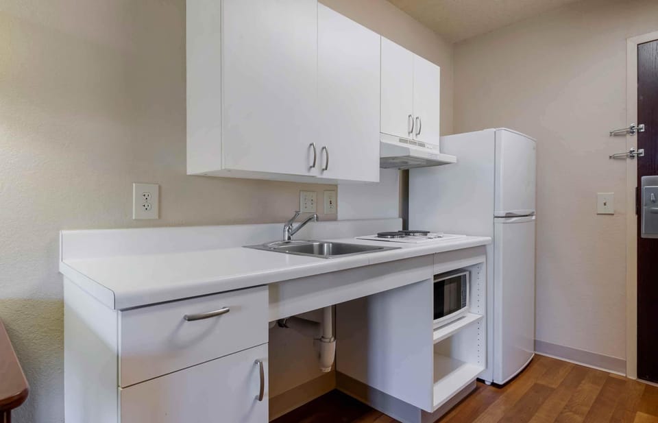 Studio, 1 Queen Bed, Accessible, Non Smoking | Private kitchen | Full-size fridge, microwave, stovetop, coffee/tea maker