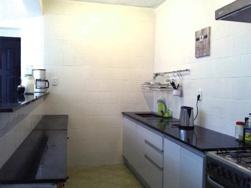Full-size fridge, microwave, oven, blender