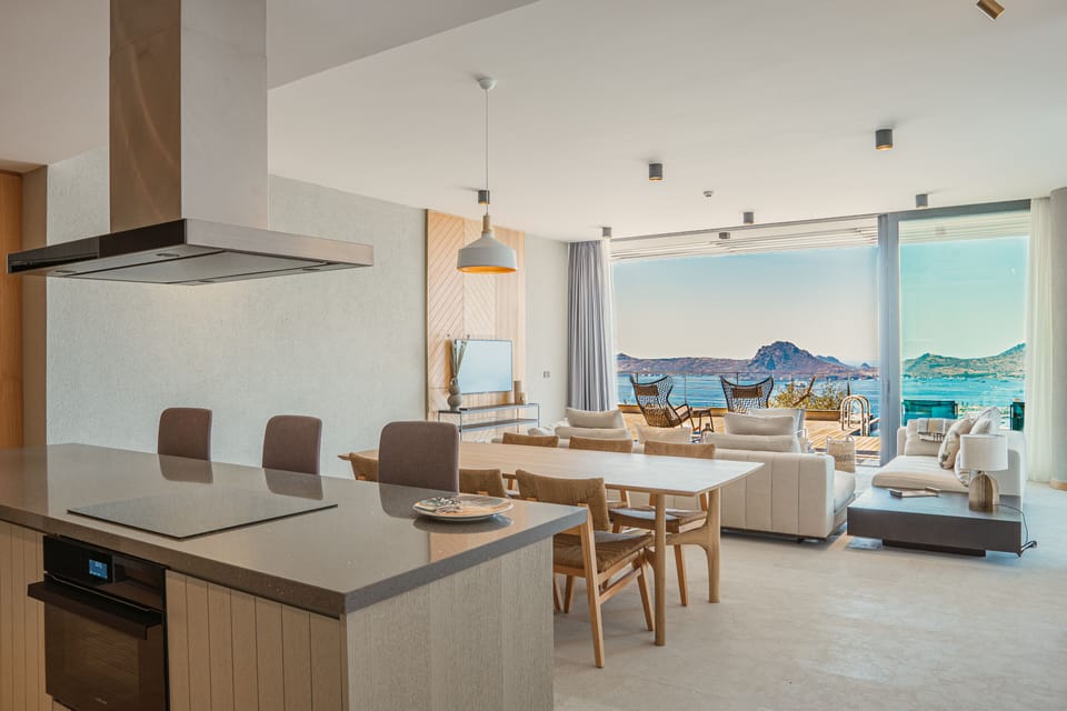 3+1 Villa Residence with Large  Private Pool | Living area | 106-cm Smart TV with satellite channels, TV