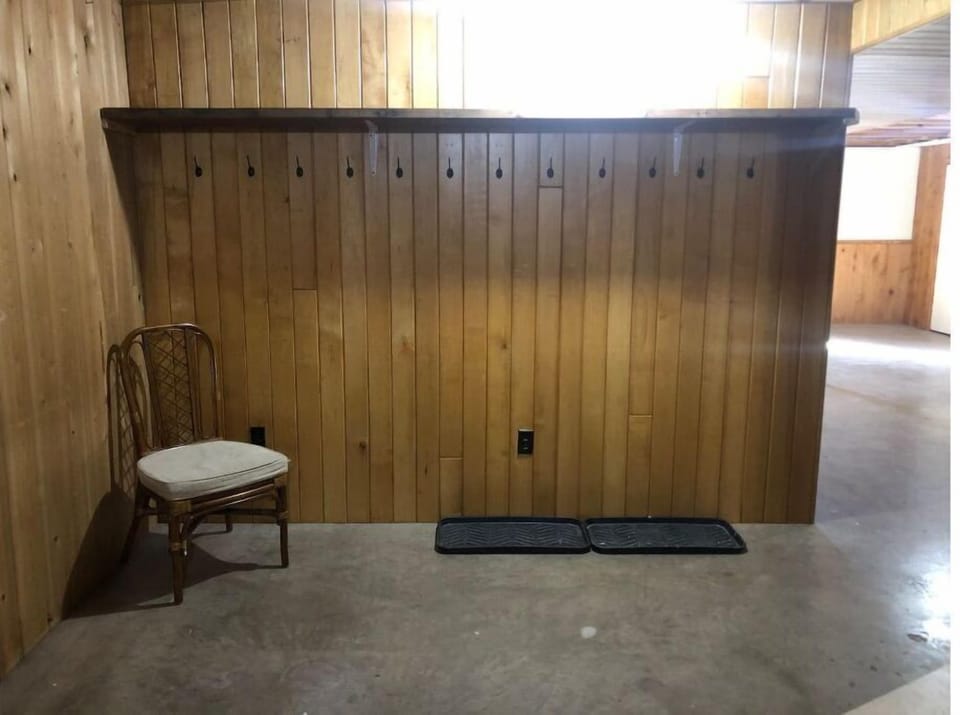 Basement gear drying area