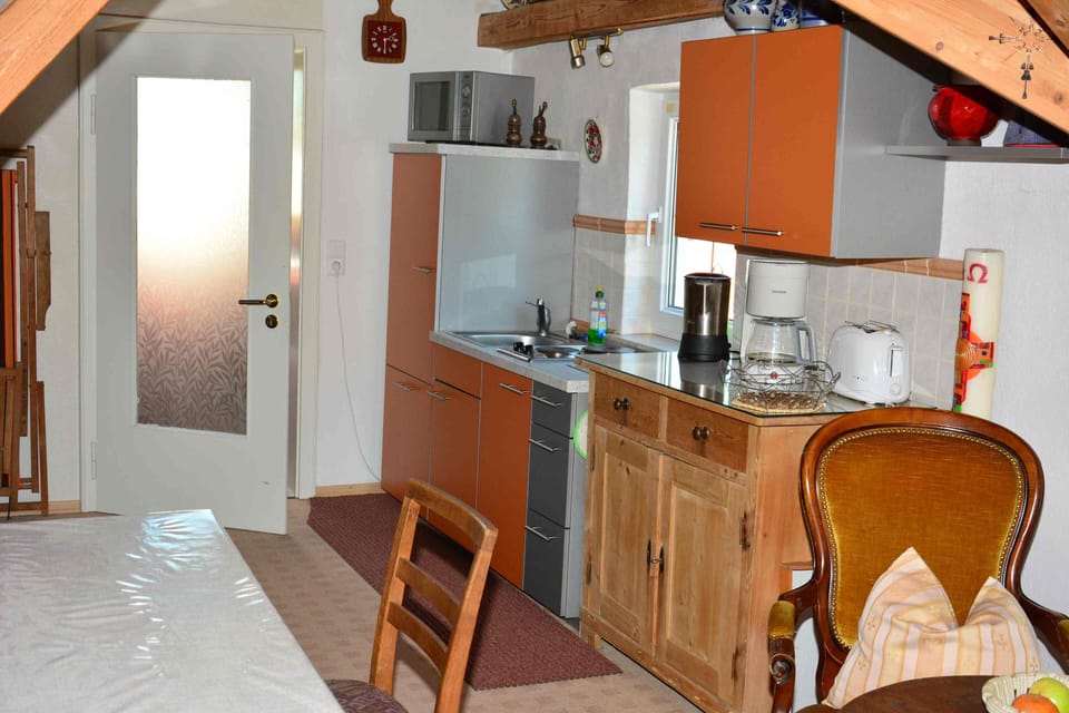 Apartment, Balcony | Private kitchen | Full-size fridge, microwave, stovetop, coffee/tea maker