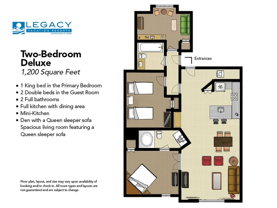 Deluxe Suite, 2 Bedrooms | Floor plan