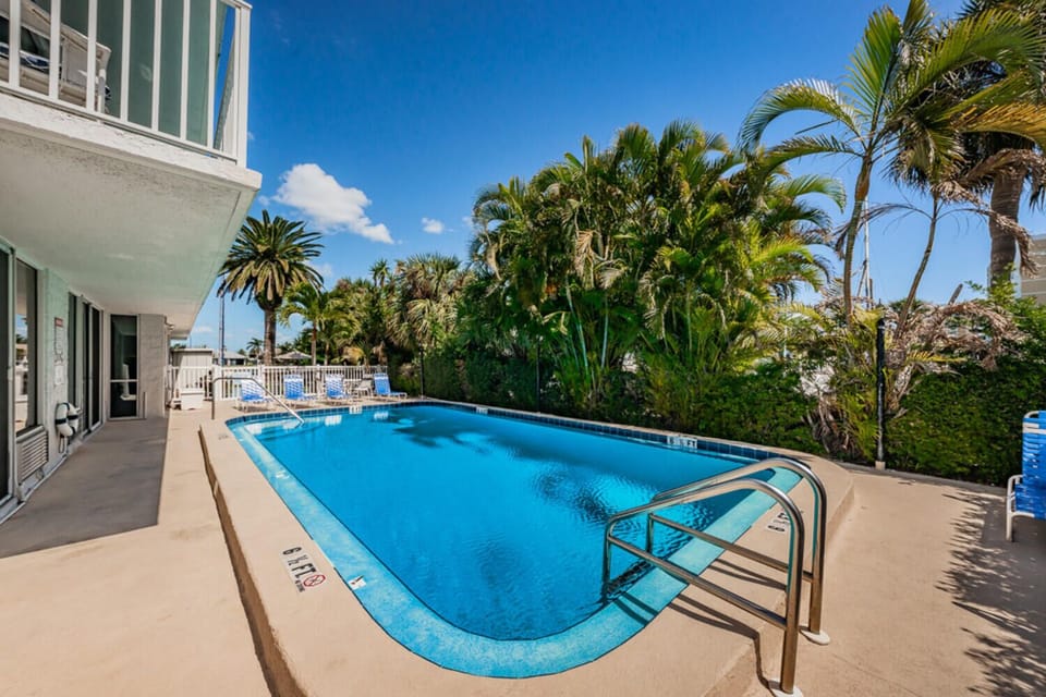 Pool on this end is 6.5 ft deep with a pool ladder to get in or out.