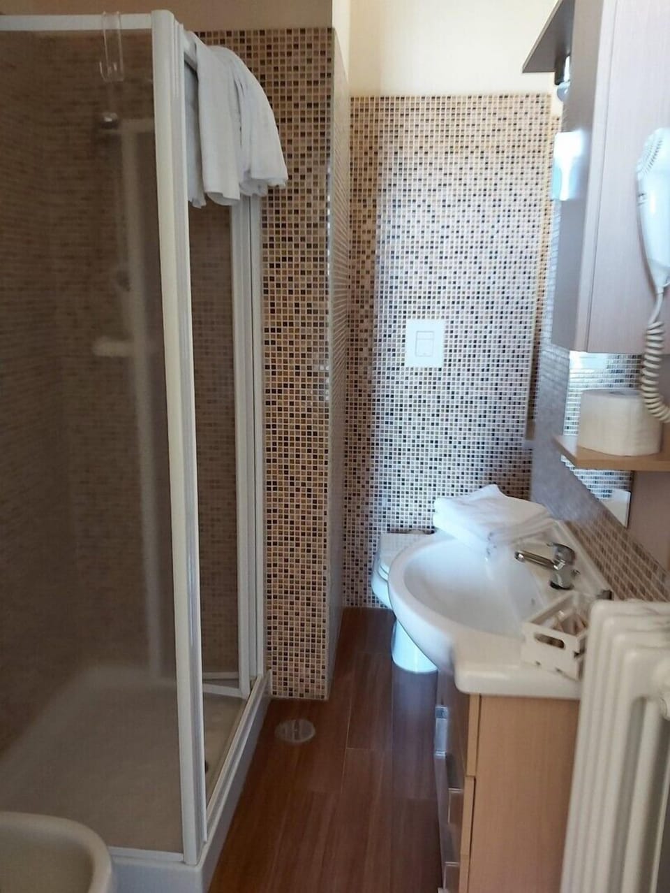 Double Room | Bathroom | Shower, hair dryer, bidet, towels