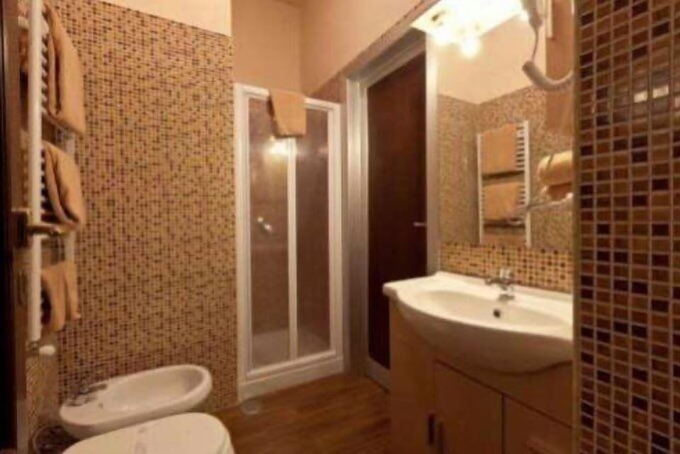 Double Room | Bathroom | Shower, hair dryer, bidet, towels