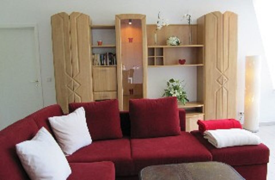 Apartment | Living area | 19-inch TV with cable channels, DVD player