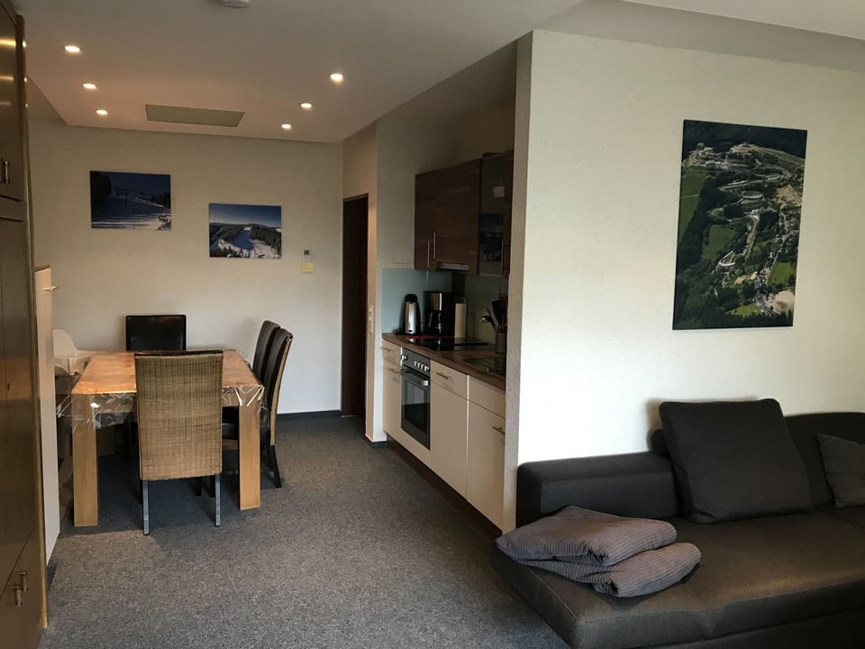 Apartment, 1 Bedroom | Living area | 42-inch TV with satellite channels, DVD player
