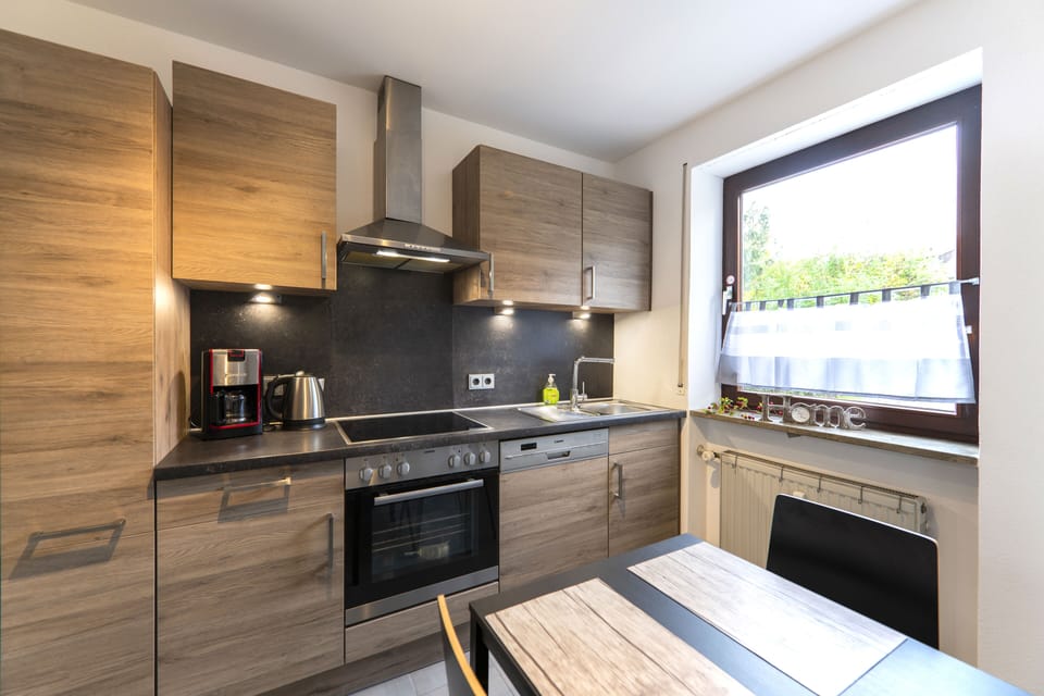 Apartment | Private kitchen | Fridge, microwave, oven, stovetop