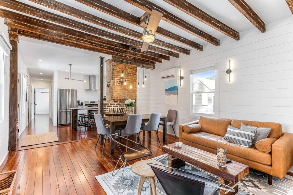 Open living, dining and kitchen concept