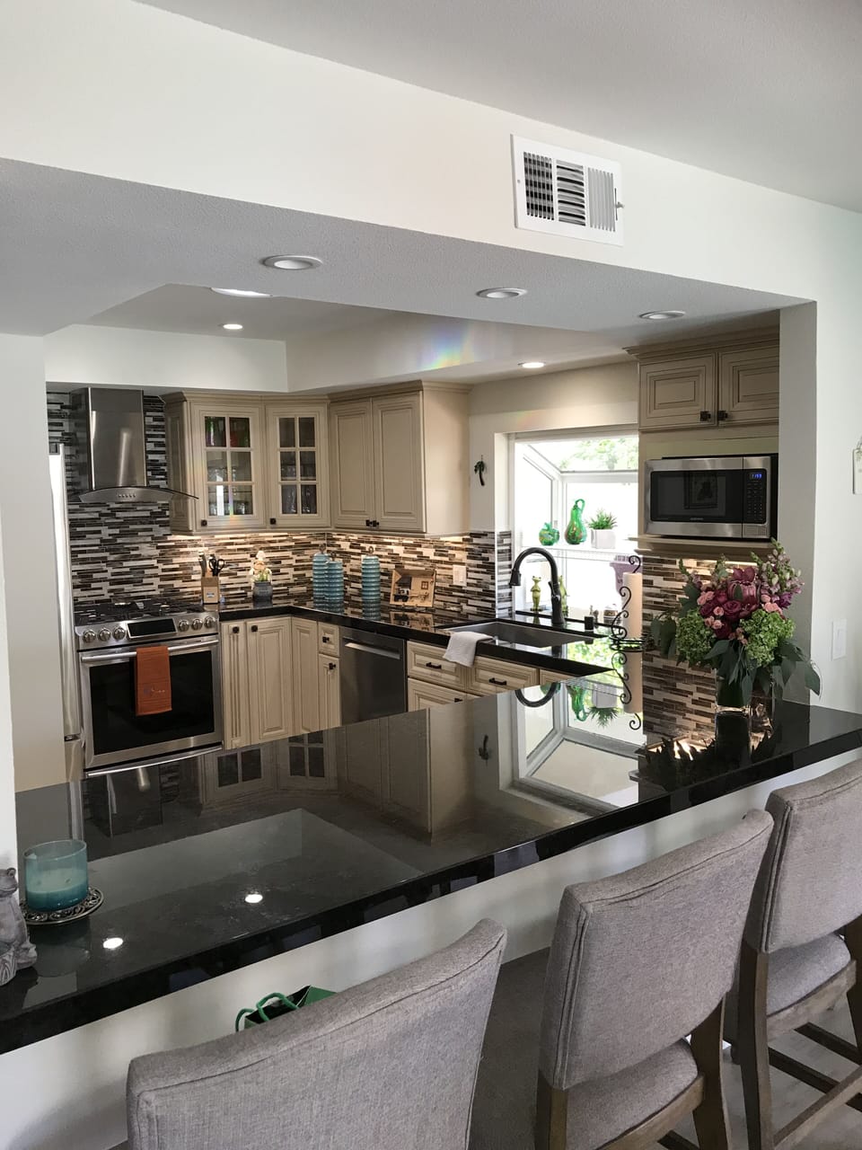 modern fully stocked kitchen