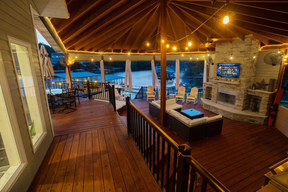 Evenings are especially amazing relaxing in this unique outdoor living space.