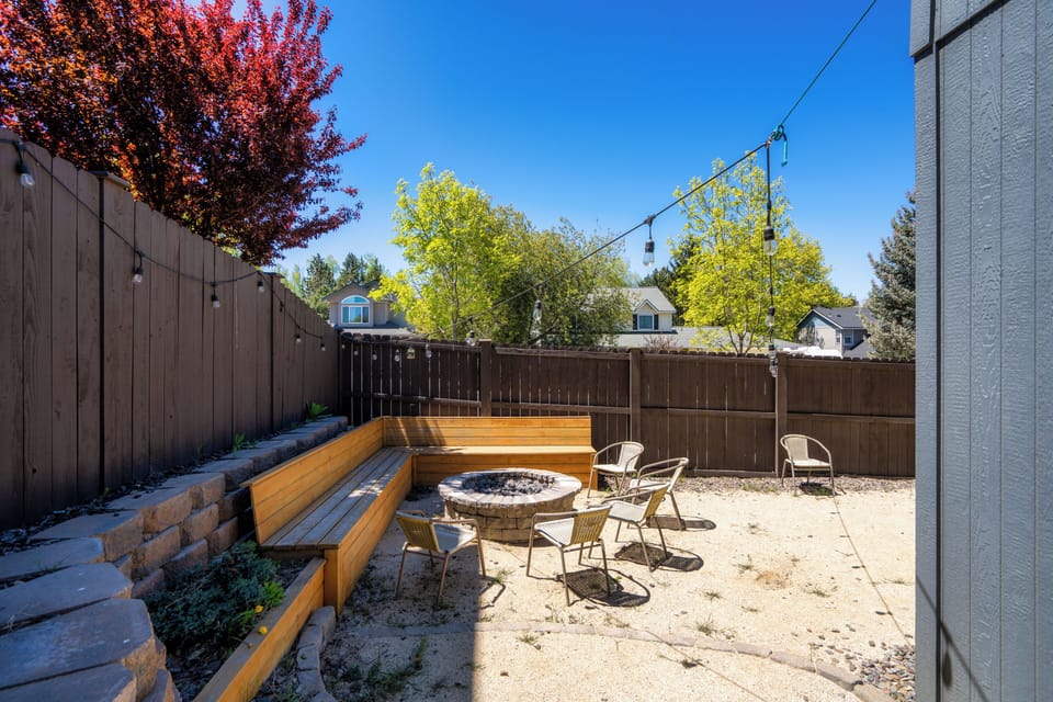 Fenced yard for the pups and gatherings