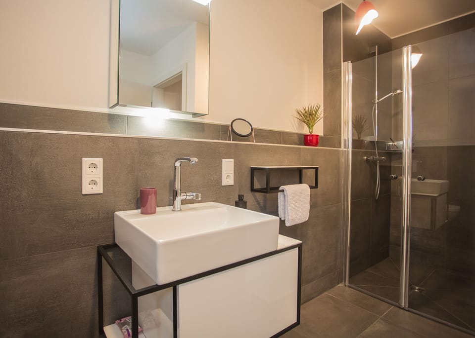 Apartment | Bathroom | Shower, hair dryer, towels, soap