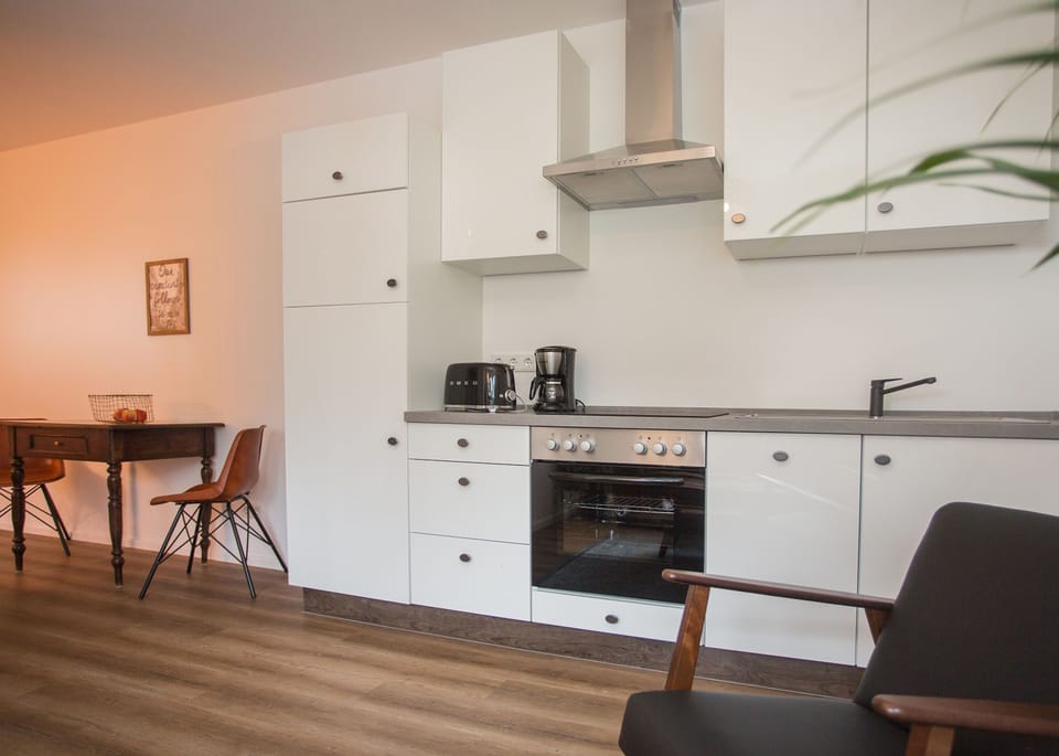 Apartment | Private kitchen | Full-size fridge, oven, stovetop, dishwasher