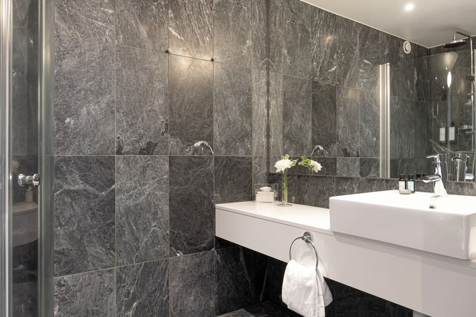 Standard Twin Room | Bathroom | Free toiletries, hair dryer, towels