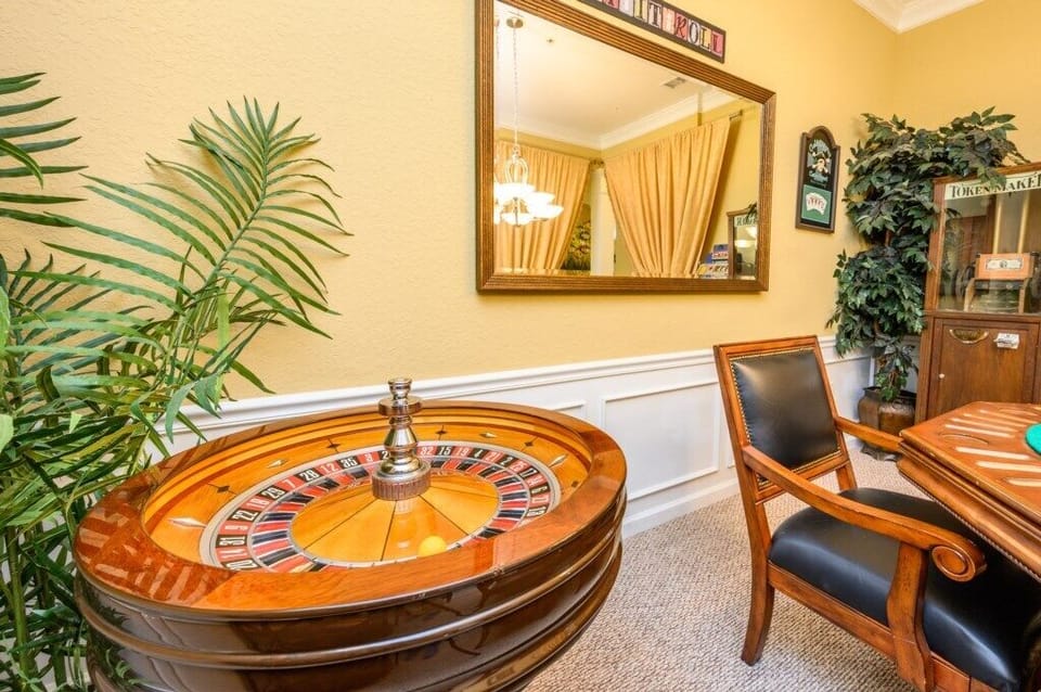 Den with Roulette Table