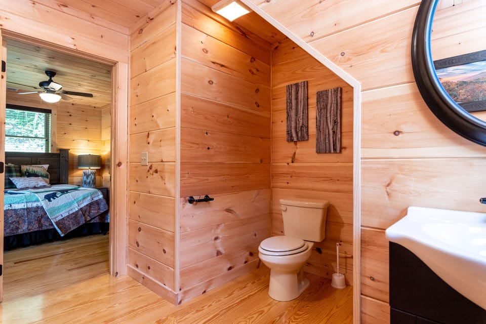 Guest bathroom off of upper bedroom 