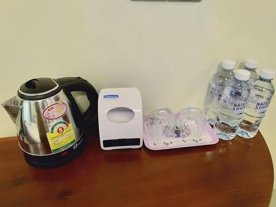 Fridge, electric kettle
