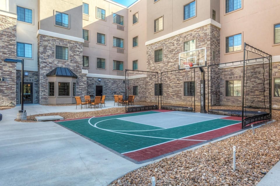 Basketball courts on-site.