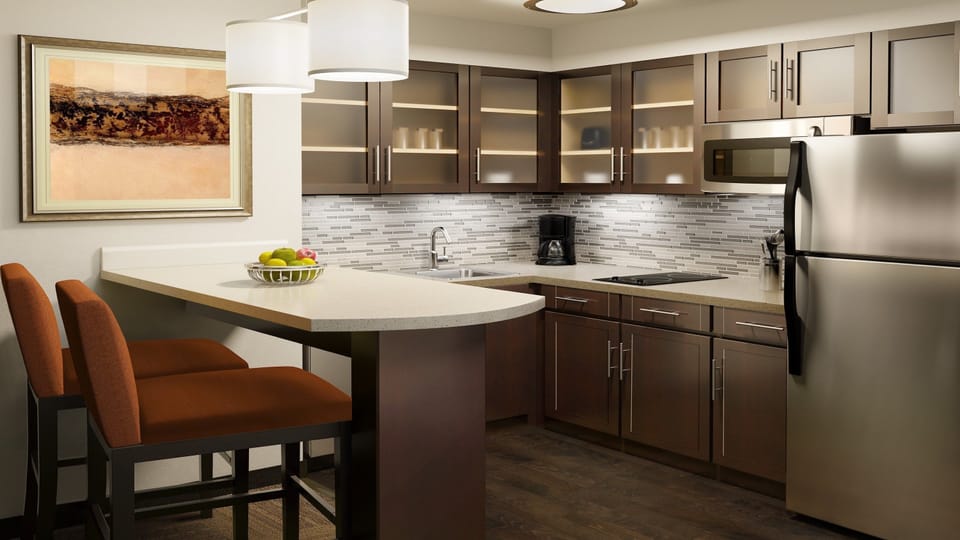 Make a quick snack in the kitchenette.