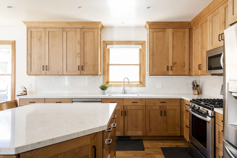 New kitchen appliances and fully equipped kitchen 