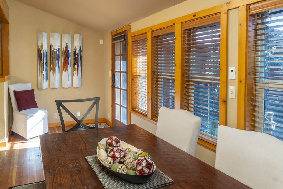 Dining room that leads to back patio