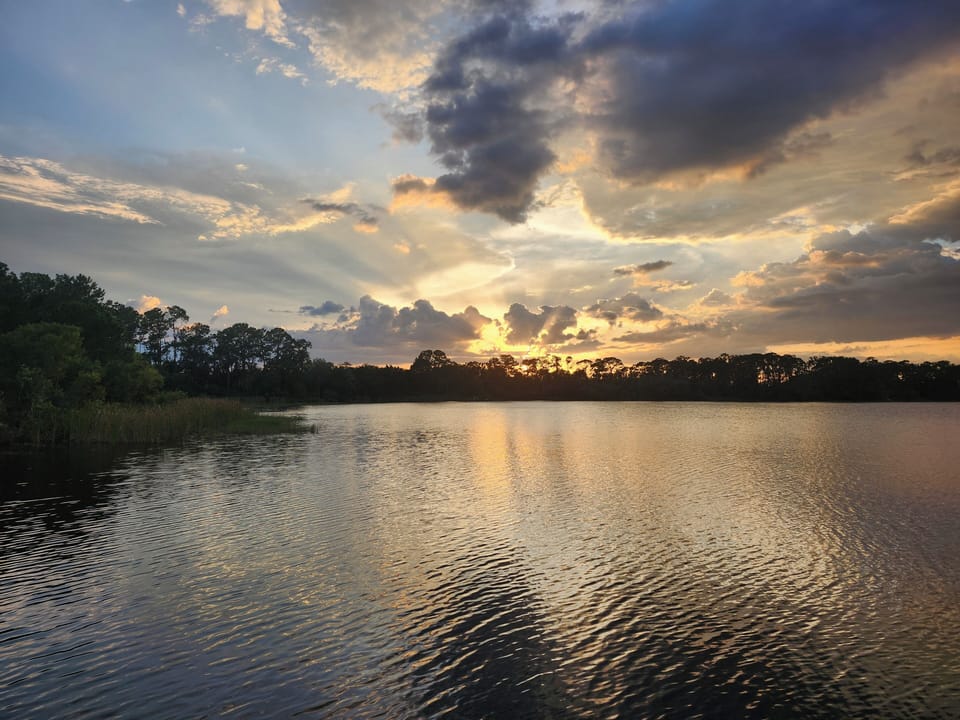 Sunset view from resort pier 