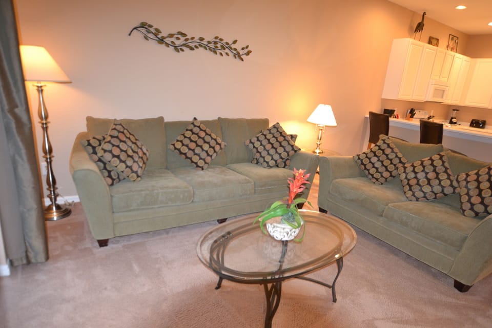 Living room with upgraded furnishings