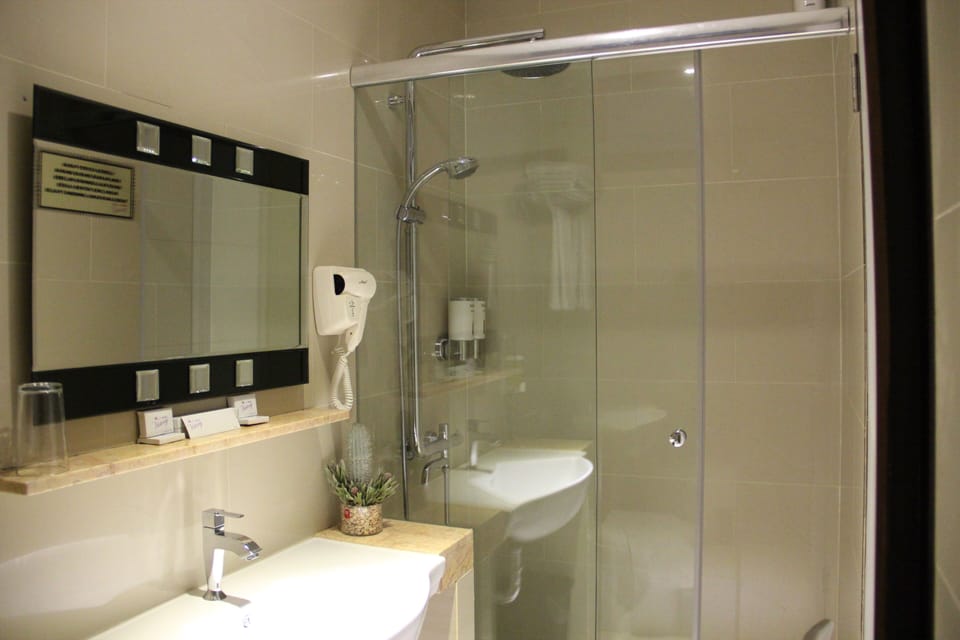 Superior Double or Twin Room | Bathroom | Shower, hydromassage showerhead, free toiletries, hair dryer