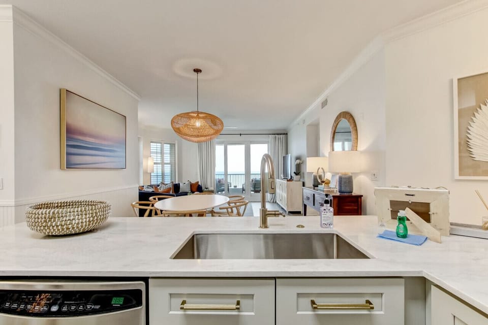 Kitchen with quartz countertops and high end appliances