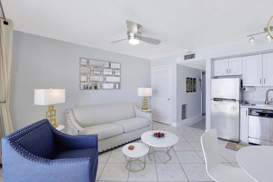 Living room with queen sleeper sofa