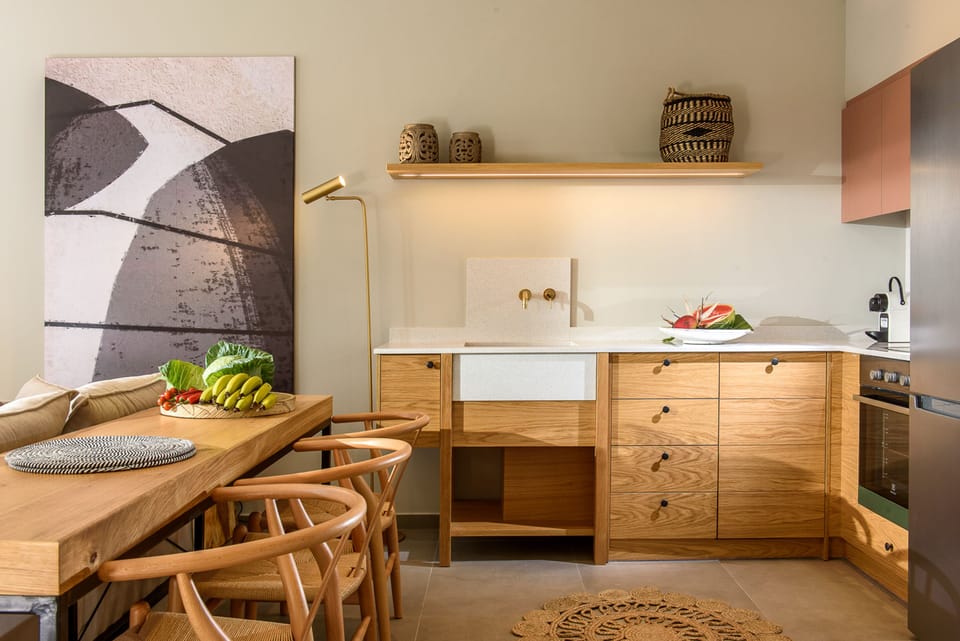 Superior Villa, 3 Bedrooms, Sea View, Mezzanine | Private kitchen | Full-size fridge, oven, stovetop, dishwasher