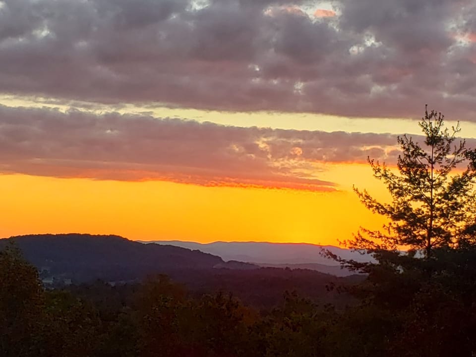Sunset from the deck 


